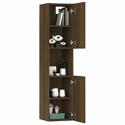 Maison Chic Armoire de bain,Meuble de rangement de salle de bain,Meuble haut Chêne marron 30x30x130 cm Bois d'ingénierie -GKD650255 pas cher