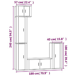 Acheter vidaXL Ensemble de meubles TV 5 pcs Blanc brillant Bois d'ingénierie