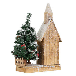 Acheter ECD Germany Maison de Noël Décorative en Bois avec Éclairage LED, Blanc Chaud, 27x11x44 cm, Alimentée par Piles, avec Minuterie, Décoration de Noël d'Intérieur, Figurine Ornement de Sapin oú Cadeau