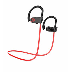 Chrono Écouteurs sans fil Écouteurs intra-auriculaires Bluetooth avec micro, volume et télécommande Écouteurs IPX7 résistants à la transpiration pour le sport, l'entraînement, la course à pied, la salle de sport(rouge)