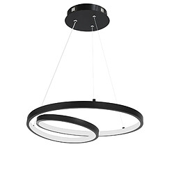 NETTLIFE Suspension LED Aluminium Noir 40CM Diam.150cm Dimmable Design Lampe de Table à Manger Moderne avec Télécommande pour Salon Chambre Cuisine 