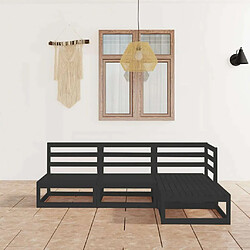 Maison Chic Salon de jardin 4 pcs - Table et chaises d'extérieur - Mobilier/Meubles de jardin Moderne noir bois de pin massif -MN59837