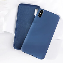 Wewoo Coque Souple Ultra-mince liquide tout en silicone cas de téléphone portable tout matériel respectueux de l'environnement peut être lavé cas de pour iphone xs max bleu