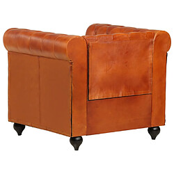 Avis vidaXL Fauteuil Chesterfield Brun roux Cuir véritable