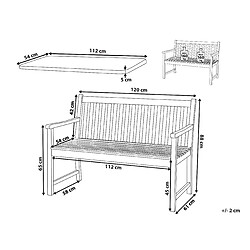 Avis Beliani Banc avec coussin d'assise VIVARA avec coussin Bois d'acacia certifié 120 cm Bleu marine