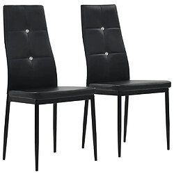 Decoshop26 Lot de 2 chaises de salle à manger cuisine design élégant synthétique noir CDS020827