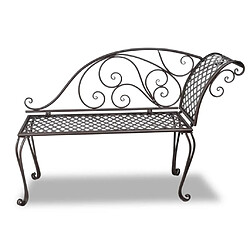 Helloshop26 Chaise longue de jardin 128 cm acier antique marron 02_0011867