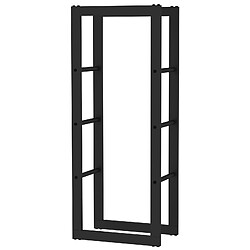 Avis Range-Bûches d'Intérieur Kekai Rack I 40x25x100 cm Rangement à Bois avec Structure en Acier Galvanisé, Couleur Noir