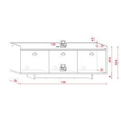 VIVALDI Meuble TV - CUP - 140 cm - blanc pas cher