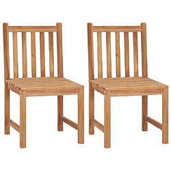 vidaXL Chaises de jardin lot de 2 Bois de teck solide 