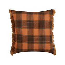 Beliani Coussin BARJA 45 x 45 cm À carreaux Orange