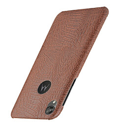 Avis Wewoo Coque Rigide Pour Motorola Moto E6 Crocodile Antichoc Texture PC + Etui PU Marron