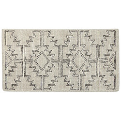 Beliani Tapis en laine beige et noir 80 x 150 cm URLA