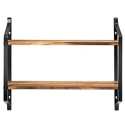 Helloshop26 Etagere murale en bois et métal porte-épices pour cuisine etagère à 2 niveaux 20_0004882