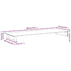 vidaXL Support de moniteur blanc 100x35x8 cm verre trempé et métal pas cher