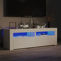 Maison Chic Meubles TV avec lumières LED - Banc TV pour salon blanc 120x35x40 cm -MN61286