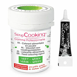 Scrapcooking Colorant alimentaire en poudre vert + Stylo de glaçage noir