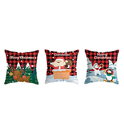 P128 3PCS 45 * 45cm Christmas Snowman Motif étreignant Taie d'oreiller Maison de vacances Décoration Taie d'oreiller Sofa Coussin Coussin Coussin