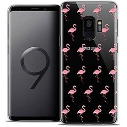 Caseink Coque Housse Etui Samsung Galaxy S9 (5.8 ) [Crystal Gel HD Collection Pattern Design Les flamants Roses - Souple - Ultra Fin - Imprimé en France]