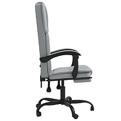 Avis vidaXL Fauteuil inclinable de bureau Gris clair Tissu