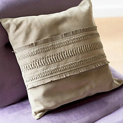 Avis Paris Prix Coussin Déco Carré Cuir India 45x45cm Gris Clair