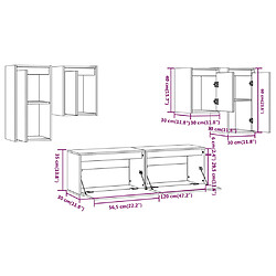 vidaXL Meubles TV 6 pcs Marron miel Bois massif de pin pas cher