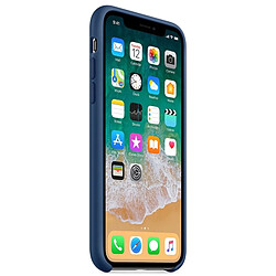 Avis Wewoo Coque bleu foncé pour iPhone X Couleur Pure Silicone Liquide + PC Dropproof Étui de Protection Arrière