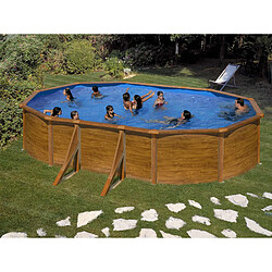 Piscine acier aspect bois Gré Pacific ovale 5,27 x 3,27 x 1,22 m - Gré