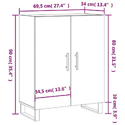 vidaXL Buffet noir 69,5x34x90 cm bois d'ingénierie pas cher