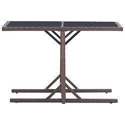 vidaXL Table de jardin Marron 110x53x72 cm Verre et résine tressée