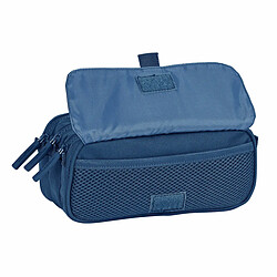 Trousse Fourre-Tout Triple Safta 21,5 x 10 x 8 cm Blue marine