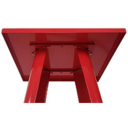 Mendler Table haute HWC-A73, métal, design industriel 105x60x60cm ~ rouge