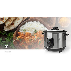 NEDIS Cuiseur à Riz 1L5 500W Revêtement antiadhésif Bol amovible Arrêt automatique en inox + Mandoline 4 lames