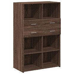 vidaXL Buffet haut chêne marron 80x42,5x124 cm bois d'ingénierie