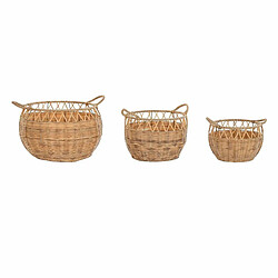 Set de basket DKD Home Decor Naturel Métal PE (38 x 38 x 27 cm)