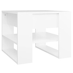 vidaXL Table basse blanc 55,5x55x45 cm bois d'ingénierie