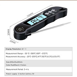 Justgreenbox Thermomètre de cuisson de la viande numérique à lecture instantanée, affichage à LED pliable portable pour la cuisine à la maison, la cuisson au barbecue, Noir pas cher