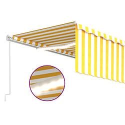 Acheter vidaXL Auvent rétractable manuel avec store LED 5x3 m Jaune et blanc