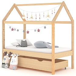 Maison Chic Lit d'Enfant Chambre - Cadre de lit pour enfant avec tiroir Bois de pin massif 70x140 cm -MN60977