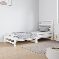 vidaXL Lit coulissant sans matelas blanc 2x(90x190) cm