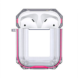 Wewoo Coque Ecouteurs sans fil de charge TPU transparent pour Apple AirPods 1/2 Rose Red