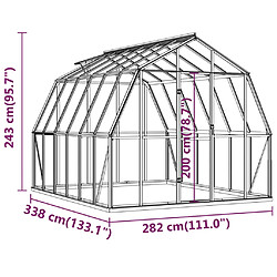 vidaXL Serre avec cadre de base anthracite 9,53 m² Aluminium pas cher