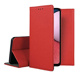 Acheter Htdmobiles Housse etui portefeuille avec coque interieure en silicone pour Xiaomi Redmi Note 13 Pro 4G / Poco M6 Pro 4G + verre trempe - ROUGE MAGNET