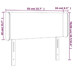 vidaXL Tête de lit avec oreilles Gris 83x16x78/88 cm Similicuir pas cher