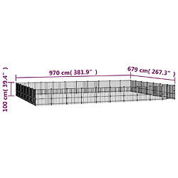 vidaXL Chenil d'extérieur pour chiens Acier 65,86 m² pas cher