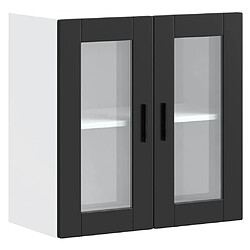 vidaXL Armoire murale de cuisine avec porte en verre Porto noir