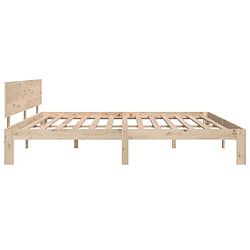 Maison Chic Lit adulte - Lit simple Cadre de lit,Structure du lit Contemporain Bois de pin massif 200x200 cm -MN59968 pas cher