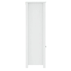 Maison Chic Armoire de salle de bain,Meuble de rangement,Meuble haut BERG blanc 40x34x110 cm pin massif -GKD283048 pas cher