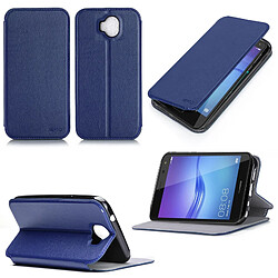 Etui luxe Huawei Y6 2017 4G Ultra Slim bleu Style Cuir avec stand - Housse coque de protection pour Huawei Y6 2017 Dual Sim bleue - Accessoires pochette XEPTIO : Exceptional case !