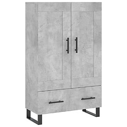 vidaXL Buffet haut gris béton 69,5x31x115 cm bois d'ingénierie